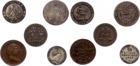 World Lot of 5 Coins 1700 - 1870
Various Countries, Dates & Denominations; Copper & Silver; VF-XF