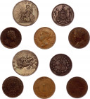 World Lot of 5 Coins 1819 - 1905
4 x 1 Cent & 1 Obol; Various Countries, Dates & Denominations; Copper; F-XF