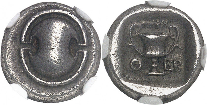 Béotie, Thèbes. Hémidrachme ND (425-375 av. J.-C.), Thèbes.
NGC Choice XF 5/5 4...