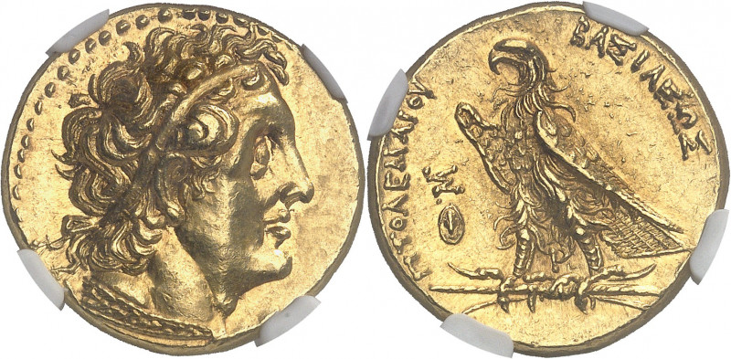 Royaume lagide, Ptolémée II (283-246 av. J.-C.). Pentadrachme Or ou trichryson (...