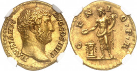 Hadrien (117-138). Aureus 134-138, Rome.
NGC Choice AU 5/5 4/5 Fine style (5780849-007).
Av. HADRIANVS AVG COS III P P. Tête nue à droite de l’Emper...