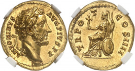 Antonin le Pieux (138-161). Aureus 145-161, Rome.
NGC MS 5/5 4/5 Fine style edge marks (3930782-008).
Av. ANTONINVS AVG. PIVS P. P. Tête laurée à dr...