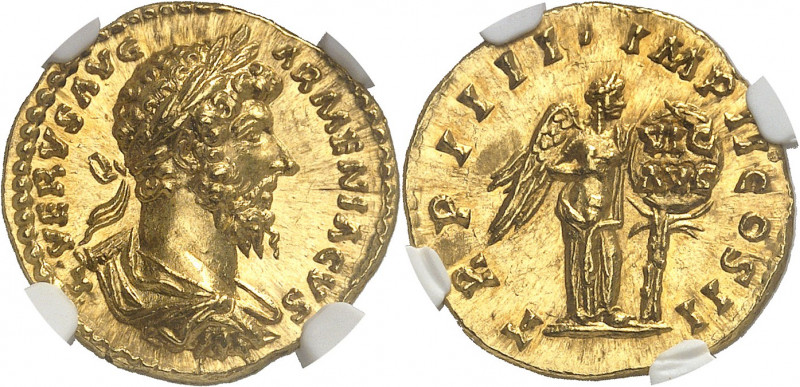 Lucius Verus (161-169). Aureus 163-164, Rome.
NGC Choice MS 5/5 5/5 Fine style ...