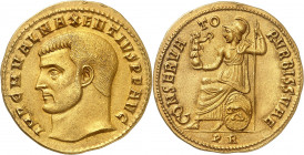 Maxence (306-312). Médaillon de 4 aurei (quaternio), commémorant la restauration du temple de Vénus et de Rome ND (c.308), Rome.

Av. IMP C M VAL MA...