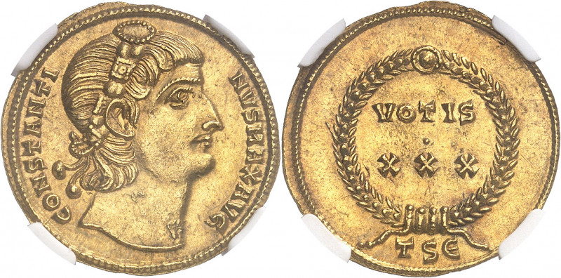 Constantin Ier (307-337). Médaillon d’1 solidus 1/4 (festaureus) 335, 5e officin...