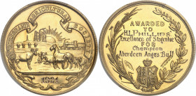 Afrique du sud (République d’). Médaille d’Or de la Witwatersrand Agricultural Society, avec attribution à H. L. Phillips 1921, Birmingham.
PCGS SP67...
