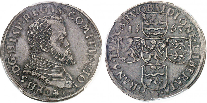 Philippe II d’Espagne (1556-1598). Jeton pour la délivrance des chrétiens assiég...