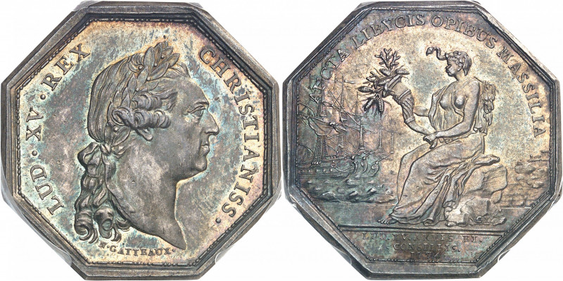 Louis XV (1715-1774). Jeton pour la Compagnie royale d’Afrique de Marseille par ...