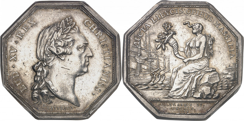 Louis XV (1715-1774). Jeton pour la Compagnie royale d’Afrique de Marseille par ...