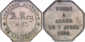 Second Empire / Napoléon III (1852-1870). Jeton du Comptoir algérien de Circulation, A. Rey et Compagnie 1854, Paris.
PCGS MS64 (42254742).
Av. COMP...