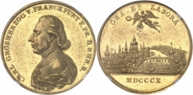 Francfort (Grand-duché de), Charles-Théodore de Dalberg (1810-1813). Médaille d’Or, création du Grand-duché de Francfort, par Johann Christian Reich 1...