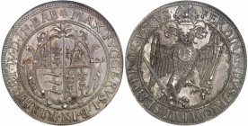 Fugger-Babenhausen, Maximilien II (1598-1629). Thaler 1621.
NGC MS 64 (1950236-007).
Av. * MAX: FVGGERVS. L. B. IN. KIRHB: ET. W. D. IN. BAB. Écu fe...