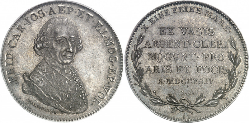 Mayence (archevêché de), Frédéric-Charles Joseph d’Erthal (1774-1802). Thaler 17...