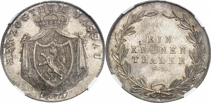 Nassau (duché de), Guillaume (1816-1839). Thaler 1817 CT, L, Limbourg.
NGC MS 6...