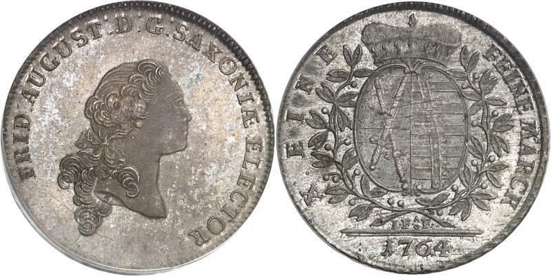 Saxe, Frédéric-Auguste III, prince-électeur (1763-1806). Thaler 1764 IFôF, Leipz...