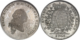 Saxe, Frédéric-Auguste III, prince-électeur (1763-1806). Thaler 1764 IFôF, Leipzig.
PCGS MS65 (5473901).
Av. FRID: AUGUST: D: G: SAXONIÆ ELECTOR. Bu...
