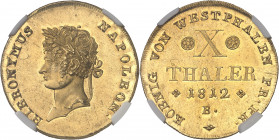 Westphalie, Jérôme Napoléon (1807-1813). 10 talers 1812, B, Brunswick.
NGC MS 64 (5780846-016).
Av. HIERONYMUS NAPOLEON. Tête laurée à gauche. 
Rv....