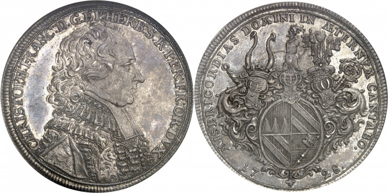 Wurtzbourg (évêché de), Christoph Franz von Hutten, prince-évêque (1724-1729). T...