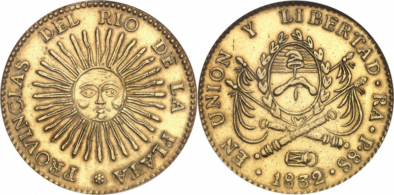 Confédération argentine (1831-1861). 8 escudos 1832/1, RA, Rioja.
NGC MS 64 WIN...