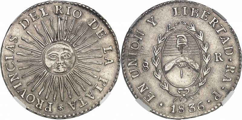 Confédération argentine (1831-1861). 8 réaux 1836 P, RA, Rioja.
NGC MS 62 (5778...