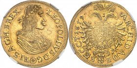 Léopold Ier (1657-1705). 5 ducats 1659, Vienne.
NGC UNC DETAILS OBV GRAFFITI (6066360-035).
Av. LEOPOLDVS. D: G. RI. S. A. G. H. B. REX. Buste du Ro...