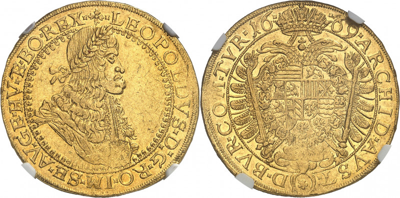 Léopold Ier (1657-1705). 5 ducats 1669, Vienne.
NGC AU 55 (6066360-021).
Av. +...