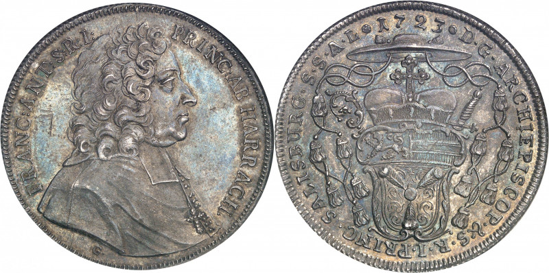 Salzbourg (évêché de), Franz Anton von Harrach (1709-1727). Thaler 1723, Vienne....