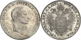 François Ier (1792-1835). Thaler 1831, A, Vienne.
PCGS MS65+ (40174832).
Av. FRAS I. D.G. AVSTRIAE IMPERATOR. Tête laurée à droite ; au-dessous (ate...