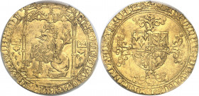 Brabant (duché de), Philippe le Bon (1434-1467). Lion d’or ND (1454-1466), Malines.
PCGS Genuine Cleaned - AU Detail (42190000).
Av. PHS: DEI: GRA: ...