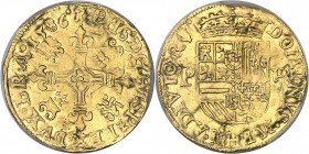 Brabant (duché de), Philippe II (1555-1598). Couronne d’or 1586, Anvers.
PCGS Genuine Repaired - XF Details (42189992).
Av. * PHS. D: G. HISP z REX ...