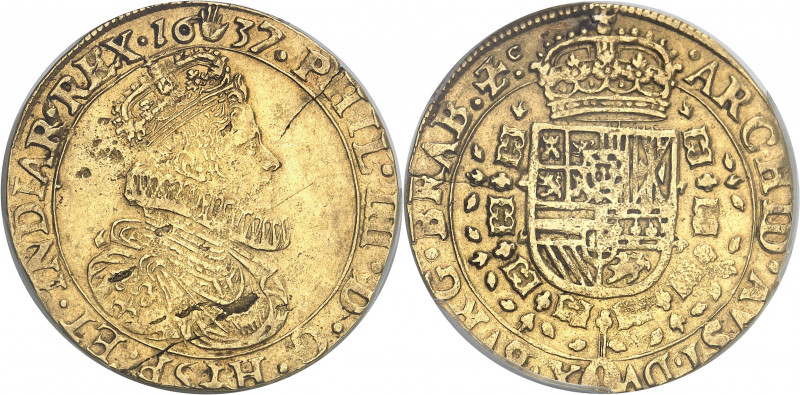 Brabant (duché de), Philippe IV (1621-1665). Double souverain 1637, Anvers.
PCG...