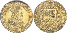 Brabant (duché de), Philippe IV (1621-1665). Double souverain 1639, Anvers.
PCGS XF40 (42189983).
Av. PHIL. IIII. D. G. HISP. ET. INDIAR. REX (date)...