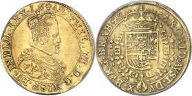 Brabant (duché de), Philippe IV (1621-1665). Double souverain 1642, Bruxelles.
PCGS Genuine Cleaned - AU Details (42189980).
Av. PHIL. IIII. D. G. H...