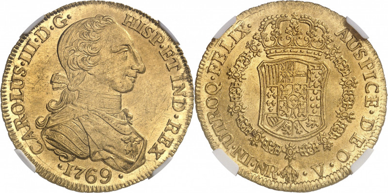 Charles III (1759-1788). 8 escudos 1769 V, NR, Nuevo Reino (Santa Fé de Bogota)....