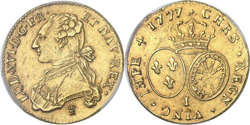 Louis XVI (1774-1792). Double louis d’or aux lunettes 1777, I, Limoges.
PCGS Ge...