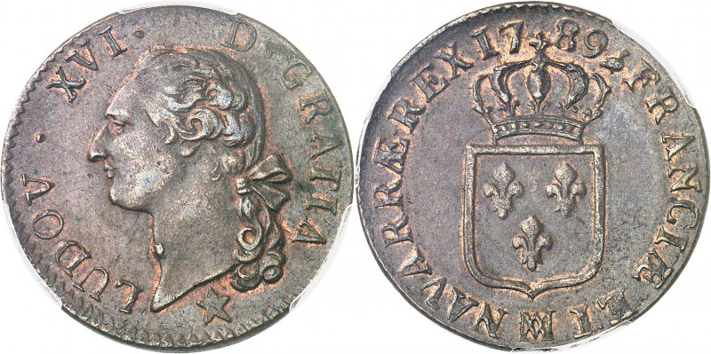 Louis XVI (1774-1792). Sol 1789, MA, Marseille.
PCGS MS62BN (41820930).
Av. LU...