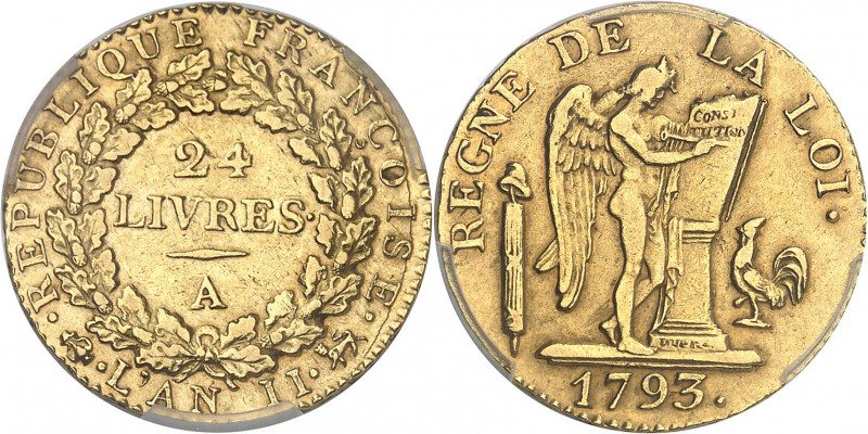 Convention (1792-1795). Louis d’or de 24 livres 1793, A, Paris.
PCGS AU50 (4182...