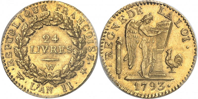 Convention (1792-1795). Louis d’or de 24 livres 1793, W, Lille.
PCGS MS64+ (418...