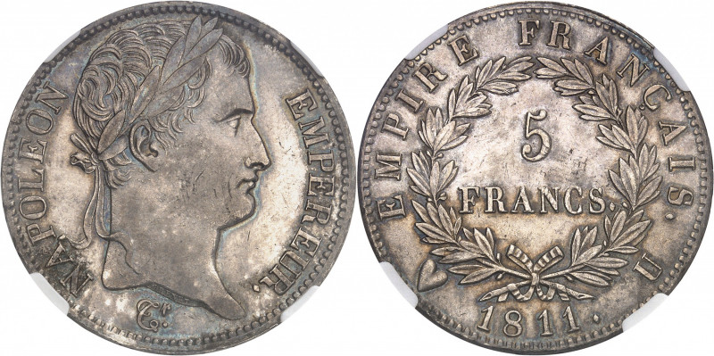 Premier Empire / Napoléon Ier (1804-1814). 5 francs Empire 1811, U, Turin.
NGC ...