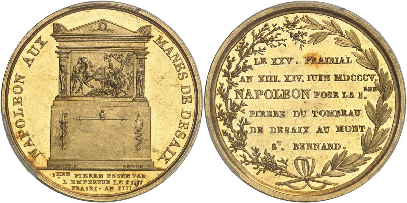 Premier Empire / Napoléon Ier (1804-1814). Médaille d’Or, pose de la première pi...