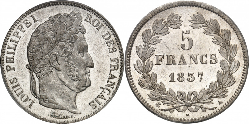 Louis-Philippe Ier (1830-1848). 5 francs Domard 1837, A, Paris.
PCGS MS62 (4127...