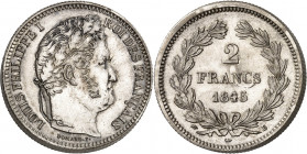Louis-Philippe Ier (1830-1848). Piéfort de 2 francs 1845, B, Rouen.

Av. LOUIS PHILIPPE I ROI DES FRANÇAIS. Tête laurée à droite, signature DOMARD. ...