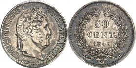 Louis-Philippe Ier (1830-1848). Piéfort de 50 centimes tête laurée 1845, B, Rouen.
PCGS SP62 (37658592).
Av. LOUIS PHILIPPE I ROI DES FRANÇAIS. Tête...
