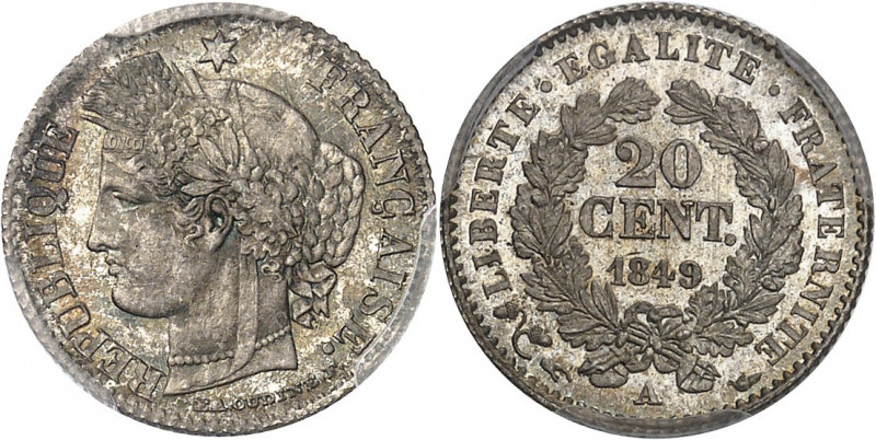 IIe République (1848-1852). 20 centimes Cérès 1849, A, Paris.
PCGS MS67 (424836...