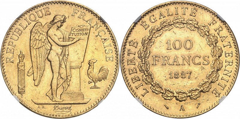 IIIe République (1870-1940). 100 francs Génie 1887, A, Paris.
NGC AU 58 (399238...