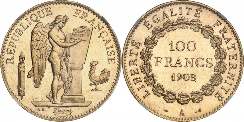 IIIe République (1870-1940). 100 francs Génie, aspect Flan bruni (PROOFLIKE) 190...