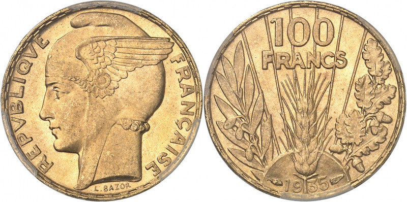 IIIe République (1870-1940). 100 francs Bazor 1935, Paris.
PCGS MS66 (41297848)...