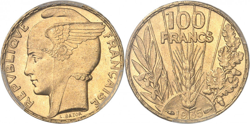 IIIe République (1870-1940). 100 francs Bazor 1935, Paris.
PCGS MS65 (41297851)...