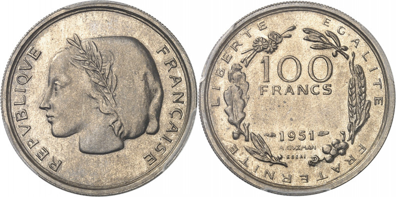 IVe République (1947-1958). Essai de 100 francs grand module par Guzman, 2e type...