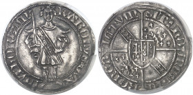Lorraine (duché de), Charles II (1390-1431). Gros, pendant la régence du Barrois ND (1420-1424), Nancy.
PCGS AU50 (41821045).
Av. KAROLVS* DVX - LOT...
